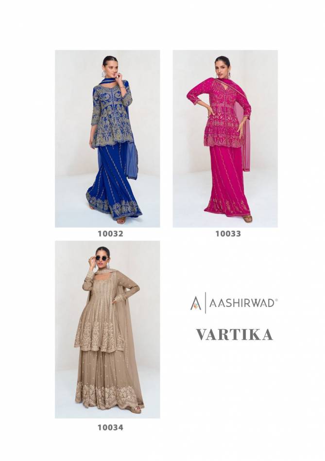 Vartika By Aashirwad Designer Georgette Readymade Suits Exporters In India